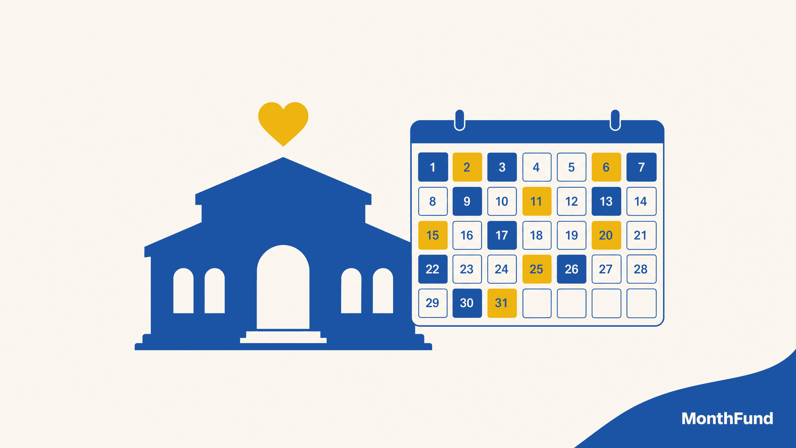 Faith community calendar fundraiser: stewardship season on one month grid